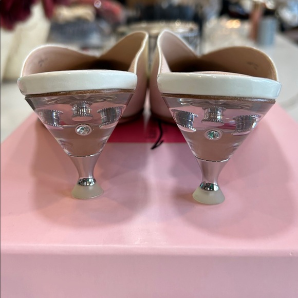 NEW with box Kate Spade Cori White Patent Mule Translucent Kitten Heel 8 - Picture 4 of 8